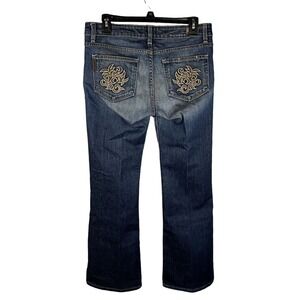 PAIGE Womens 30 Hollywood Hills Flare Jean Blue Denim USA Made Actual 32x28.5